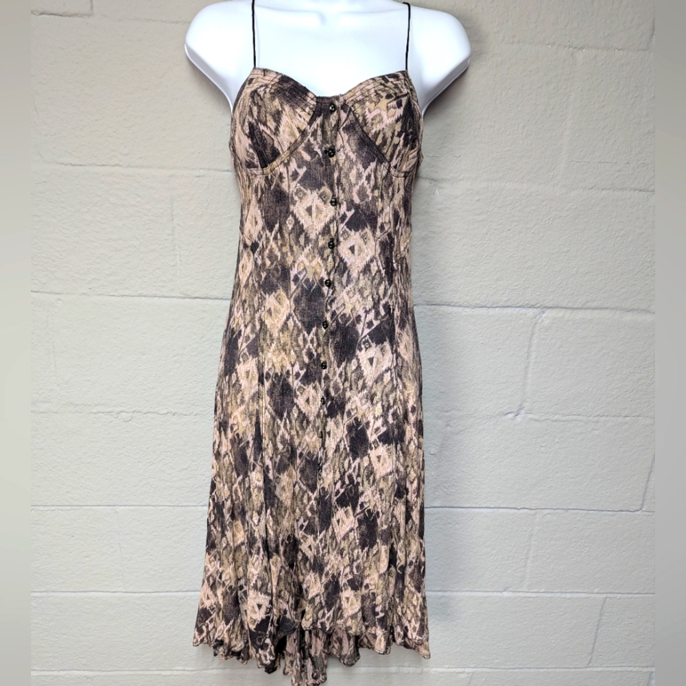 Free People New Romantics Midi Slip Dress Size 6 Babydoll Spaghetti Straps Y2K